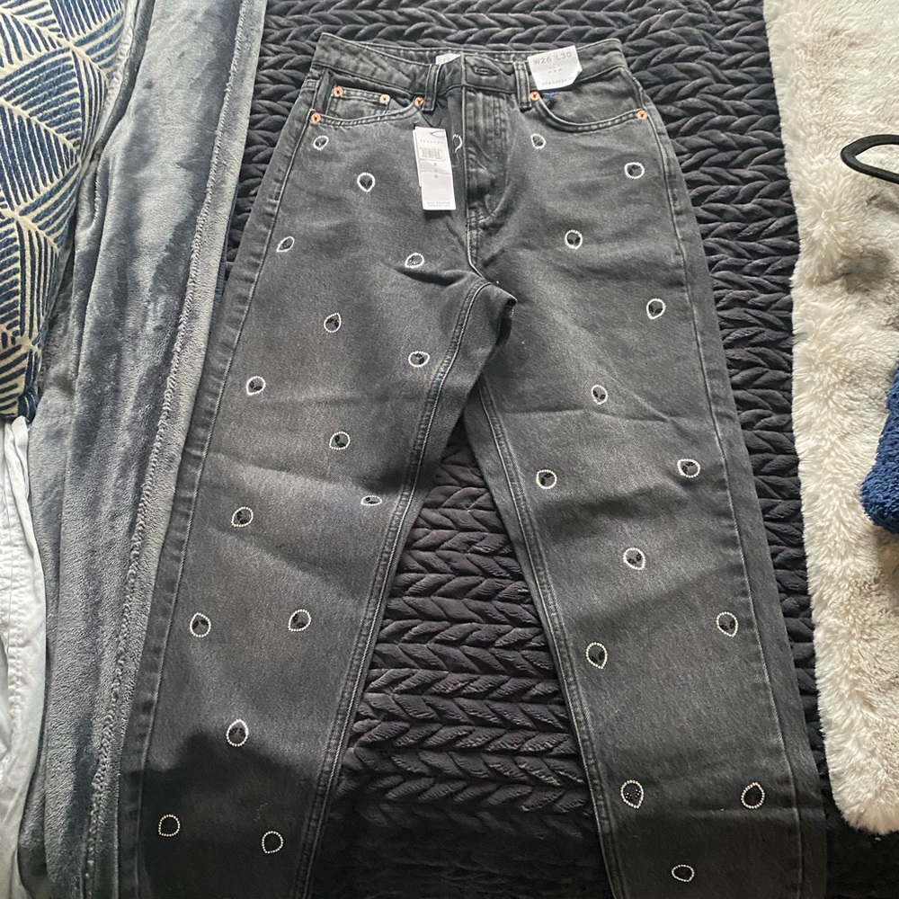 NWT TopShop Size 26 Alien Sparkly Denim